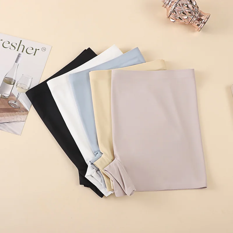 3Pcs Anti-See-Through Ice Silk Breathable Seamless Underwear Non-Curling Summer Women's Safety Pants
