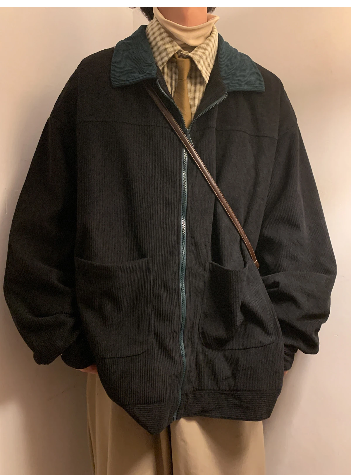 American Style Vintage 2026 Men Jacket Windbreakers Zipper Coats Autumn Loose Cargo Outwear Streetwear Corduroy Jackets M-5XL