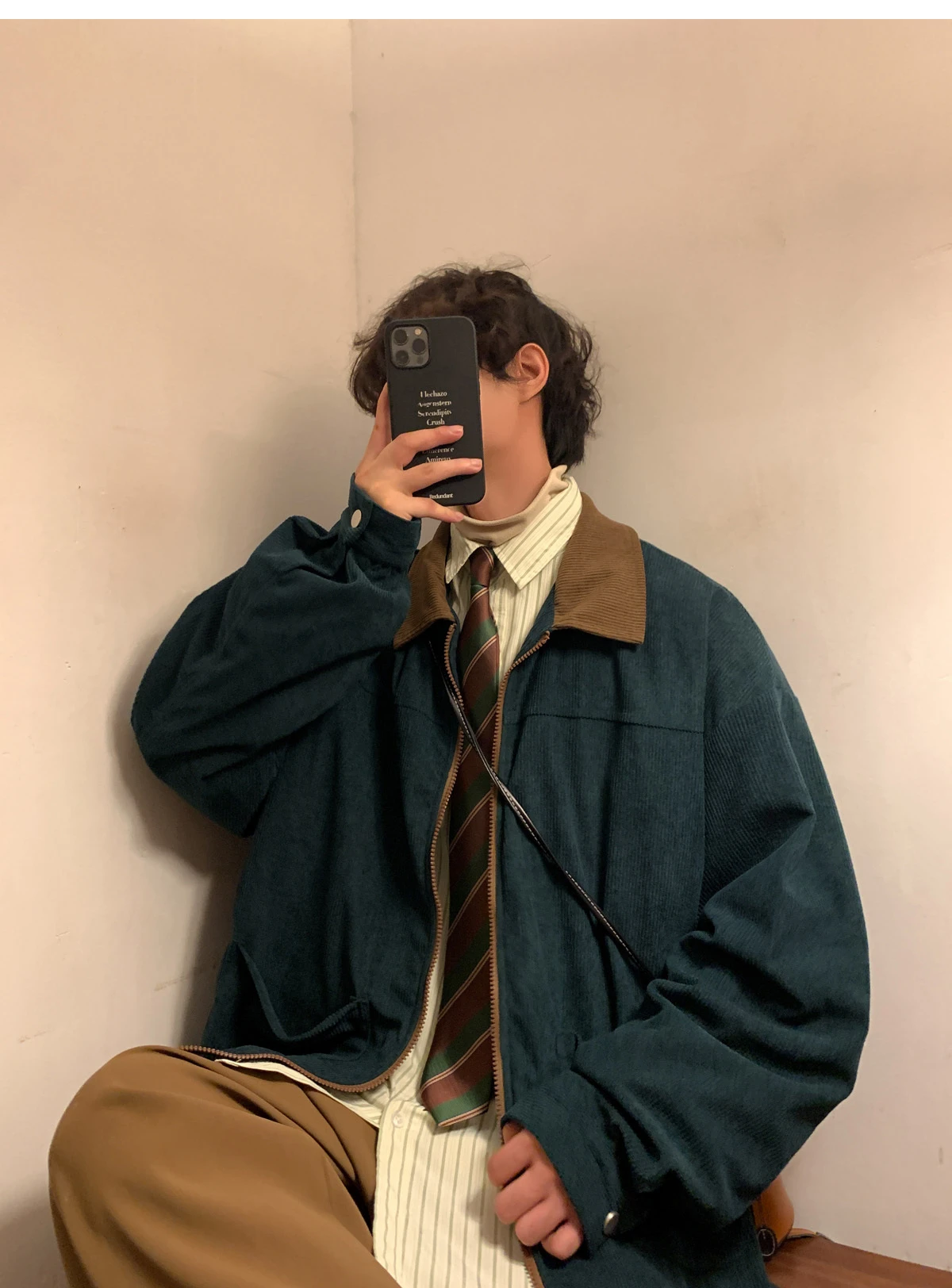 American Style Vintage 2026 Men Jacket Windbreakers Zipper Coats Autumn Loose Cargo Outwear Streetwear Corduroy Jackets M-5XL