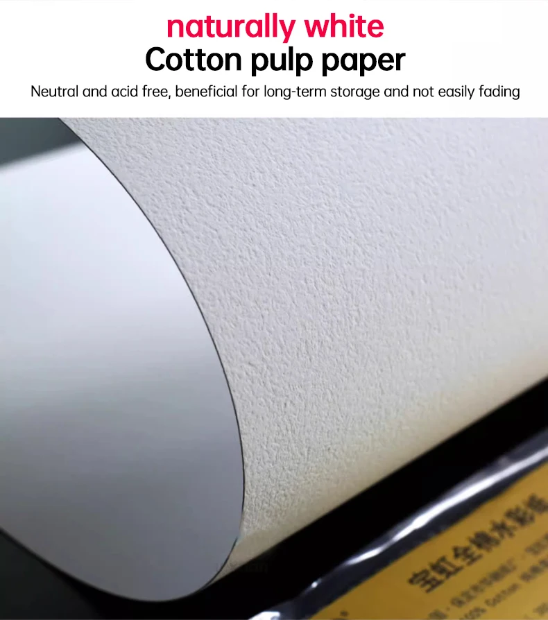 Baohong 300g 100% Cotton Artist Watercolor Drawing Paper Pad 20sheets Aquarell Watercolor Sketchbook For Painting Art Supplies