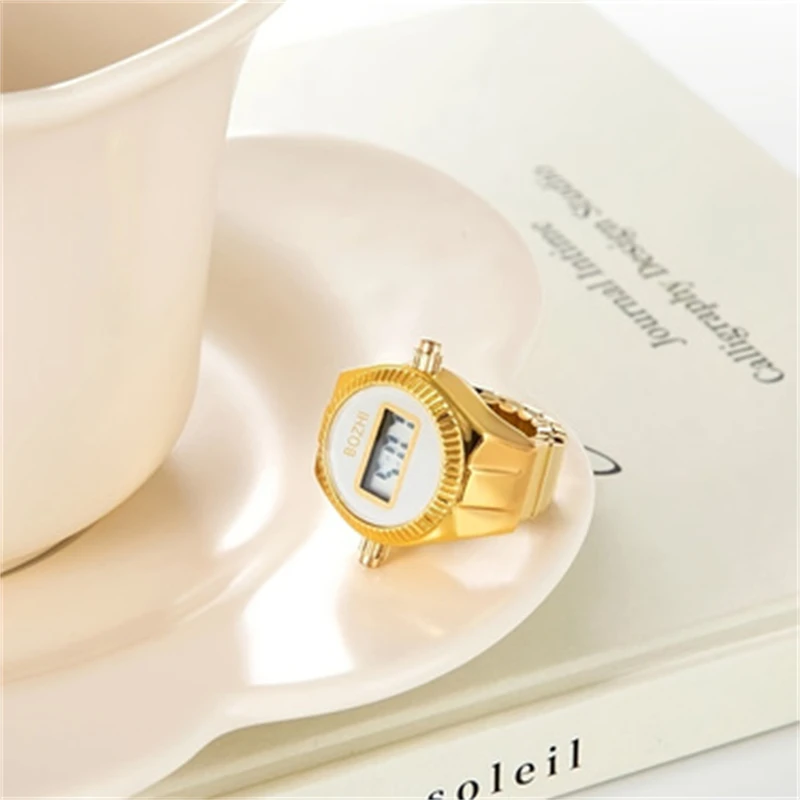 The New Electronic Watch Can See The Time Creative Ring Finger Watch Simple Men And Women Ring Watch