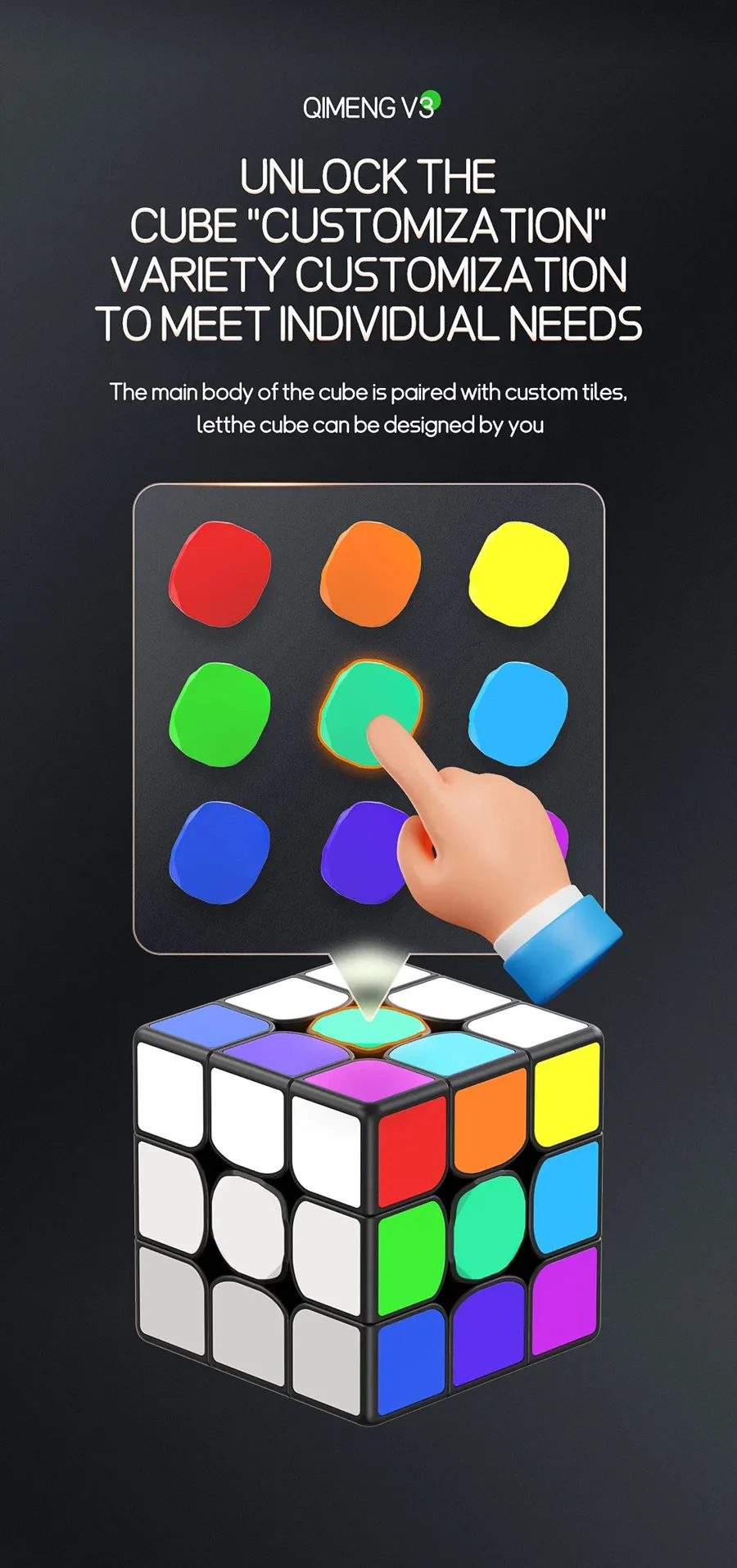 Qiyi Qimeng V3 Magic Cube 3x3 Qiyi Cubo Magico Profissional 3X3X3 Educational Toy For Kids Puzzle