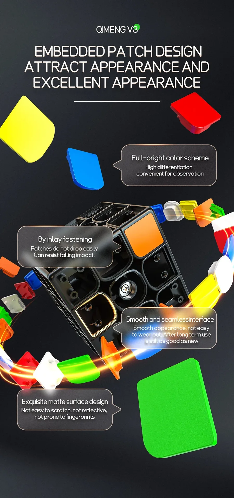 Qiyi Qimeng V3 Magic Cube 3x3 Qiyi Cubo Magico Profissional 3X3X3 Educational Toy For Kids Puzzle