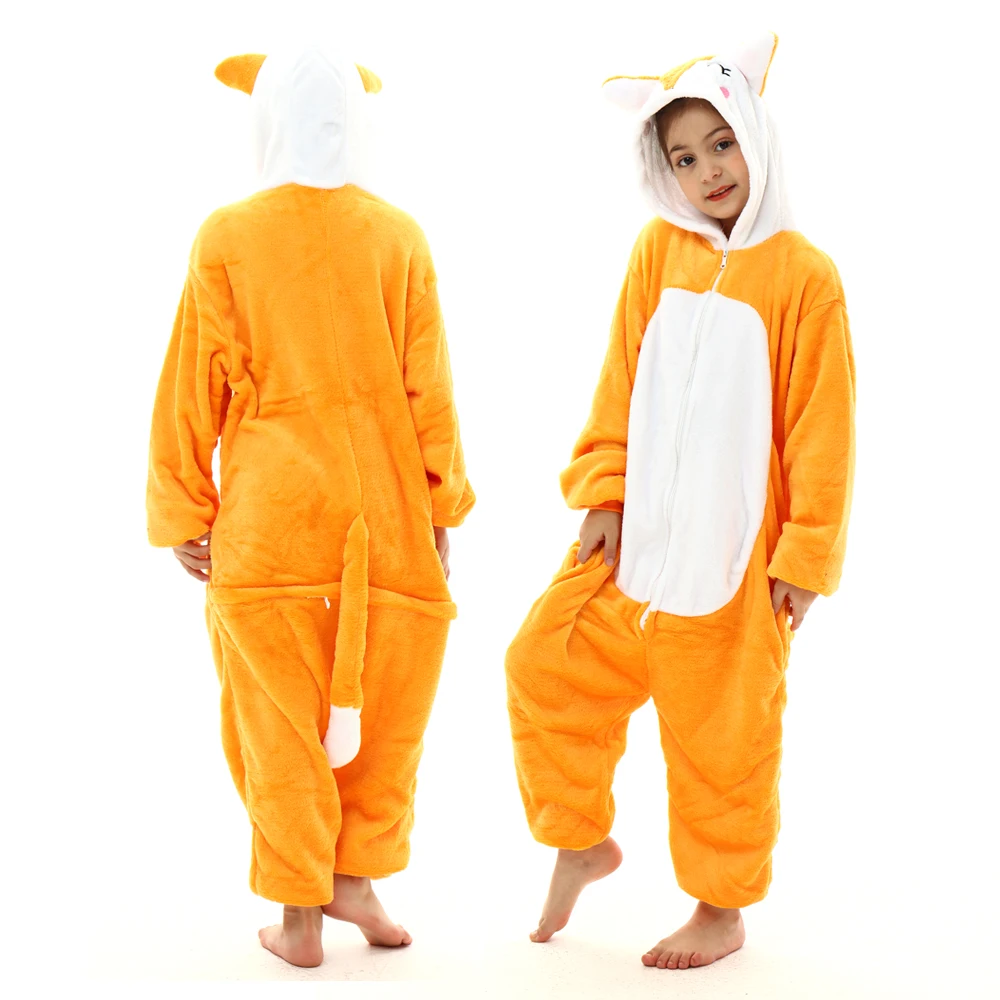 Kawaii Girls Pajamas Winter Purple Unicorn Onesie Hooded Plush Kigurumi Jumpsuit Blanket Sleeper Warm Overall Kids Nightwear Pjs