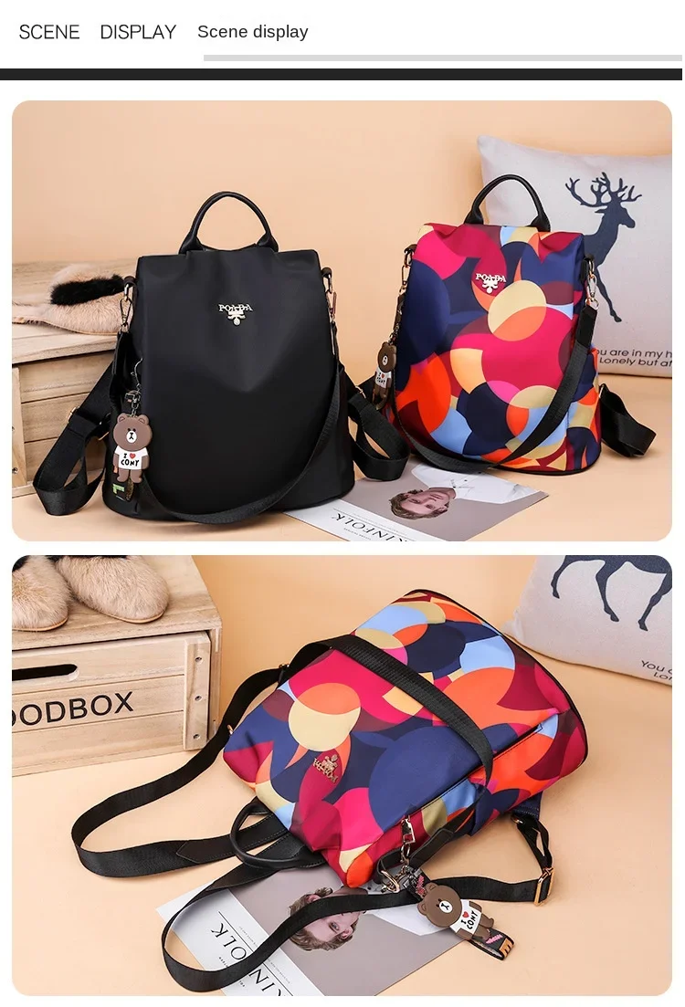 Women Backpack Fashion Oxford Cloth Shoulder Bags School Bags for Teenage Large Capacity Print Waterproof Travel Backpack