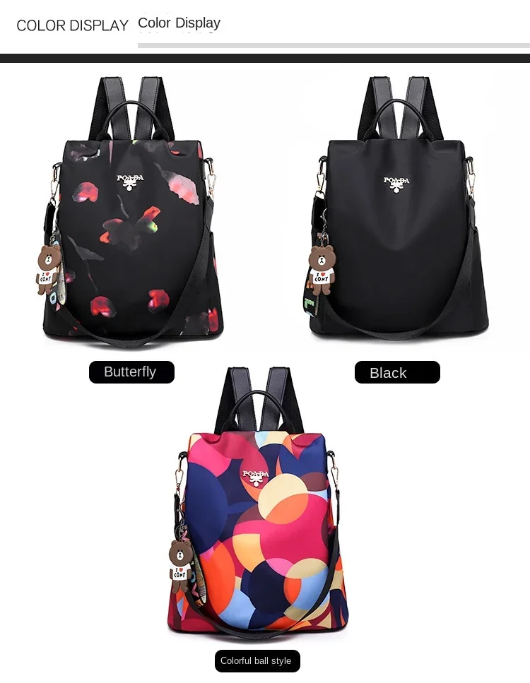 Women Backpack Fashion Oxford Cloth Shoulder Bags School Bags for Teenage Large Capacity Print Waterproof Travel Backpack