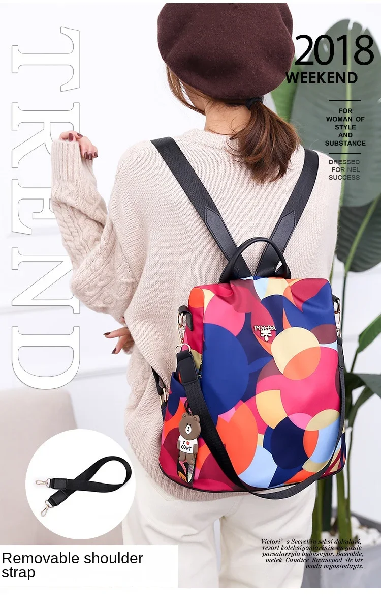 Women Backpack Fashion Oxford Cloth Shoulder Bags School Bags for Teenage Large Capacity Print Waterproof Travel Backpack