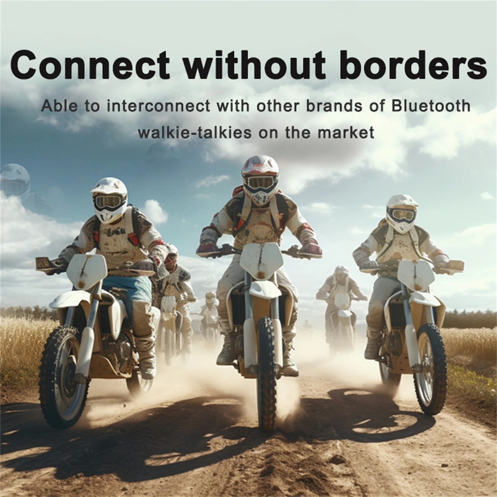 EJEAS Q8 Bluetooth 5.1 Motorcycle Helmet Headset Intercom, with EUC Remote Walkie Talkie, for 6 Riders Talking At Real Time IP67