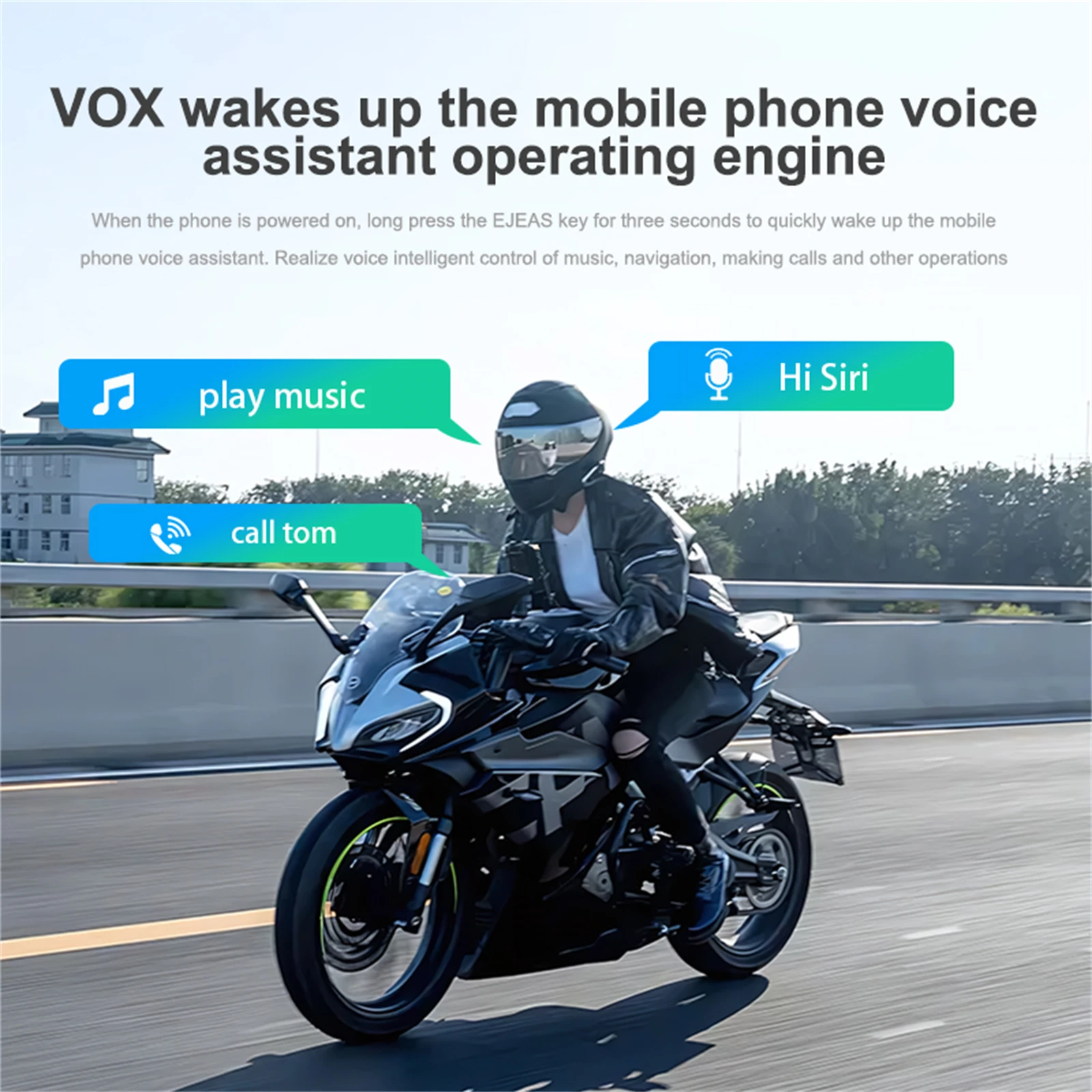 EJEAS Q8 Bluetooth 5.1 Motorcycle Helmet Headset Intercom, with EUC Remote Walkie Talkie, for 6 Riders Talking At Real Time IP67