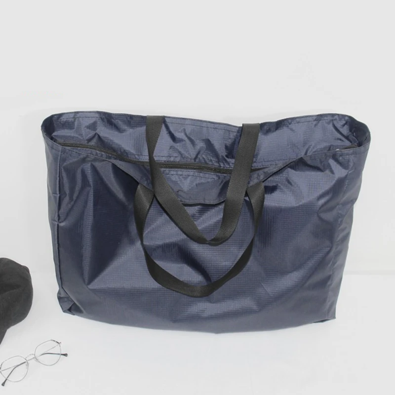 Shopping Bags Solid Color Zipper Large Capacity Grocery Totes Washable Reusable Simple Outdoor Heavy Duty New Fashion Bag