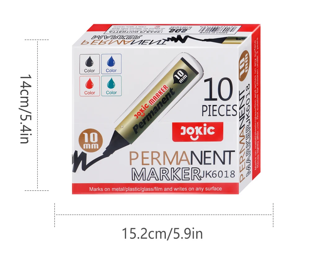 1/4 Pcs Colors Set Permanent Marker Pen Waterproof Ink Thin Nib Crude Nib Black Blue Red Green Ink 10mm Crude Color Marker Pens