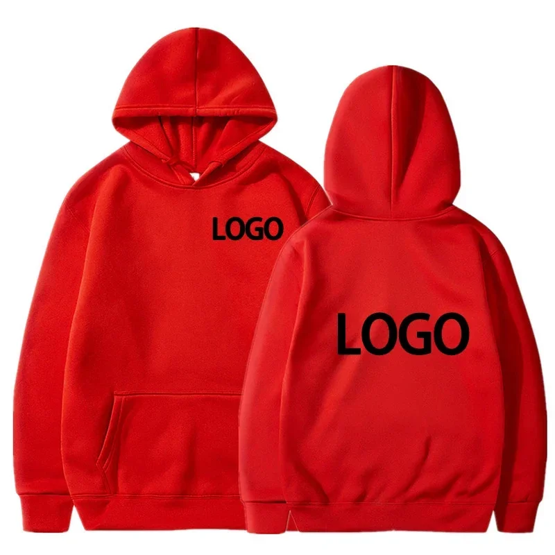 Men's and Women's Hooded Pullover, Customized Team Loose Casual Clothing, Fashionable and Personalized 100% Polyester,
