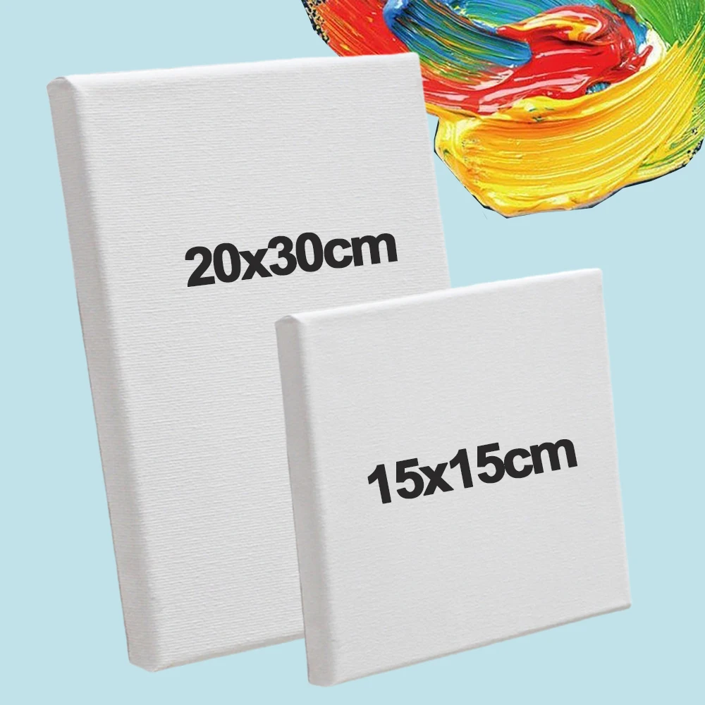 Blank Canvas Board Oil Painting Frame 15*15/20*30cm Stretched Canvas Art Drawing Acrylic Gouache Creation DIY Graffiti Supplies