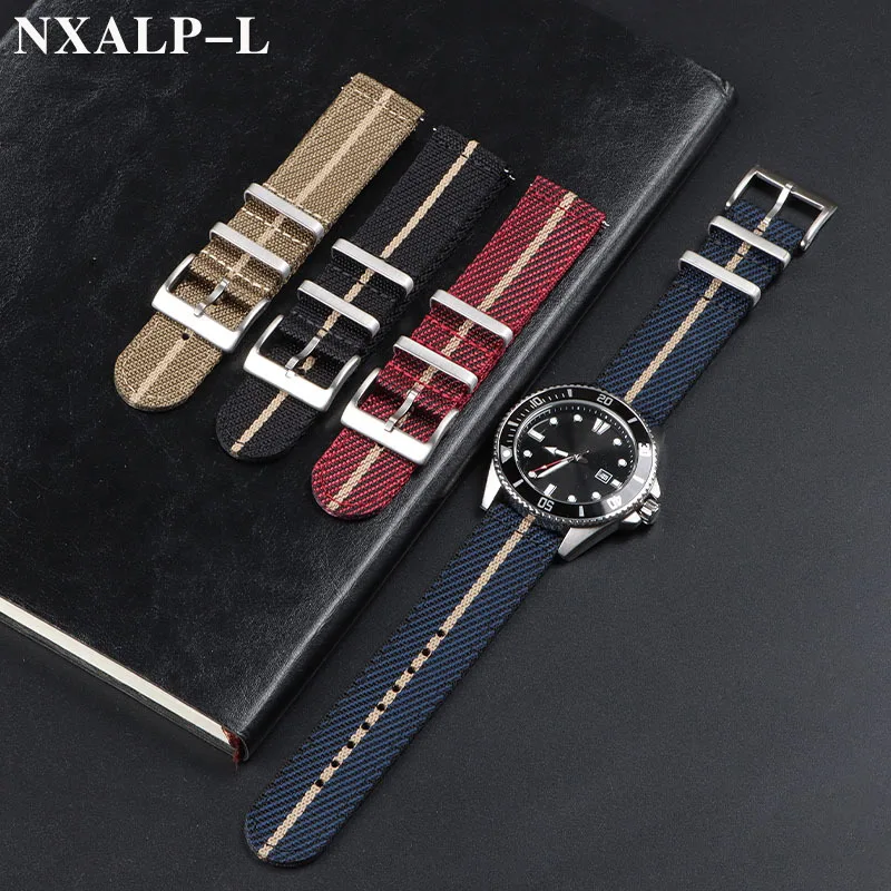 Men's Military Nylon Watch Strap for Seiko for Omega Bracelet Quick Release Universal Sport Canvas Smart Watch Band 20mm 22mm