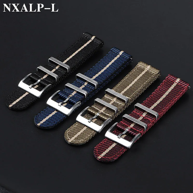 Men's Military Nylon Watch Strap for Seiko for Omega Bracelet Quick Release Universal Sport Canvas Smart Watch Band 20mm 22mm