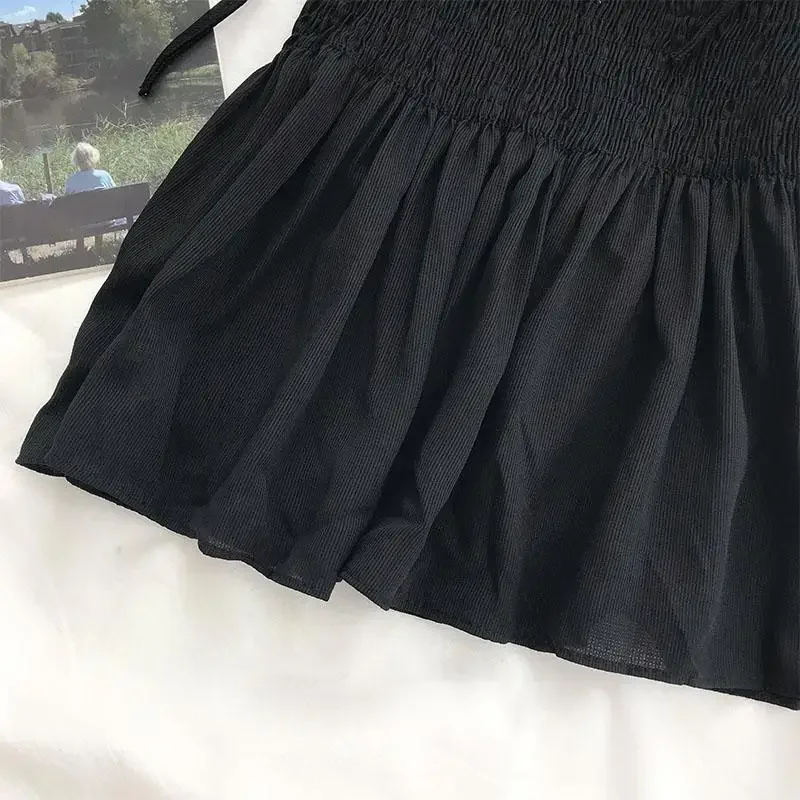 Sexy Tank Top Bow Halter Crop Tops Women Summer Folds Camis Backless Camisole Casual Bandage Tee Female Sleeveless Cropped Vest