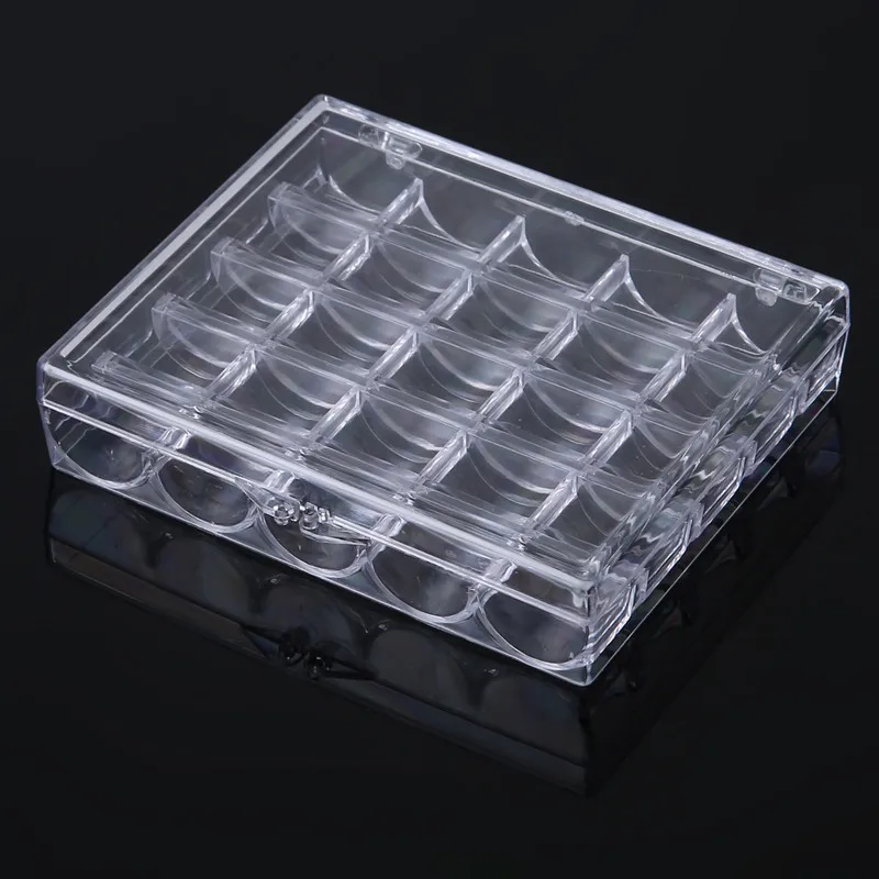 25 Spools Empty Bobbins Storage Box Sewing Accessories Tools Plastic Sewing Machine Bobbin Case Knitting Needle Organizer NEW