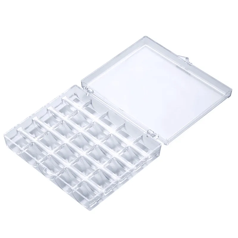 25 Spools Empty Bobbins Storage Box Sewing Accessories Tools Plastic Sewing Machine Bobbin Case Knitting Needle Organizer NEW