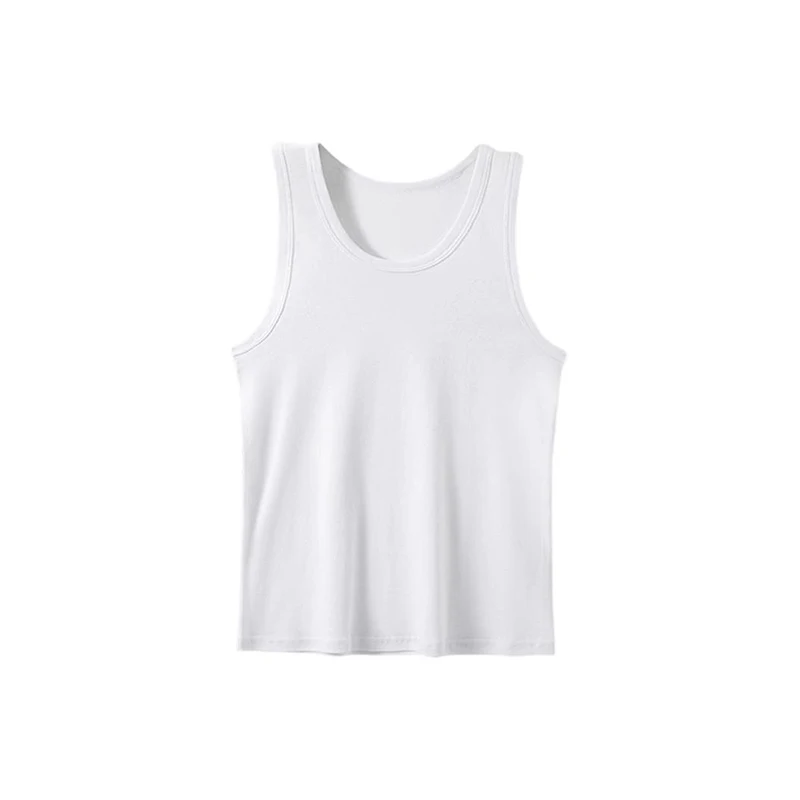 Men's Solid Color Four Seasons Thin Cotton Vest Casual And Comfortable Joker Sweatshirt Fitness Exercise Slim Vest