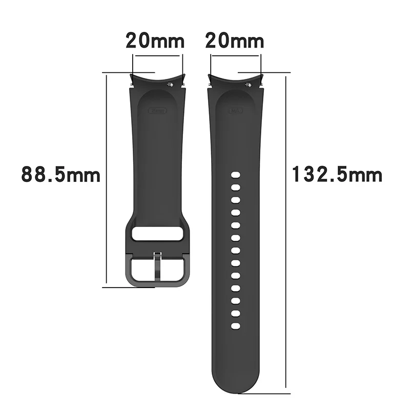 20mm Silicone Strap For Samsung Galaxy Watch 4 6 Classic 47mm/46mm 5 Pro 45mm No Gaps Bracelet Galaxy Watch 6 5 4 40mm/44mm Belt