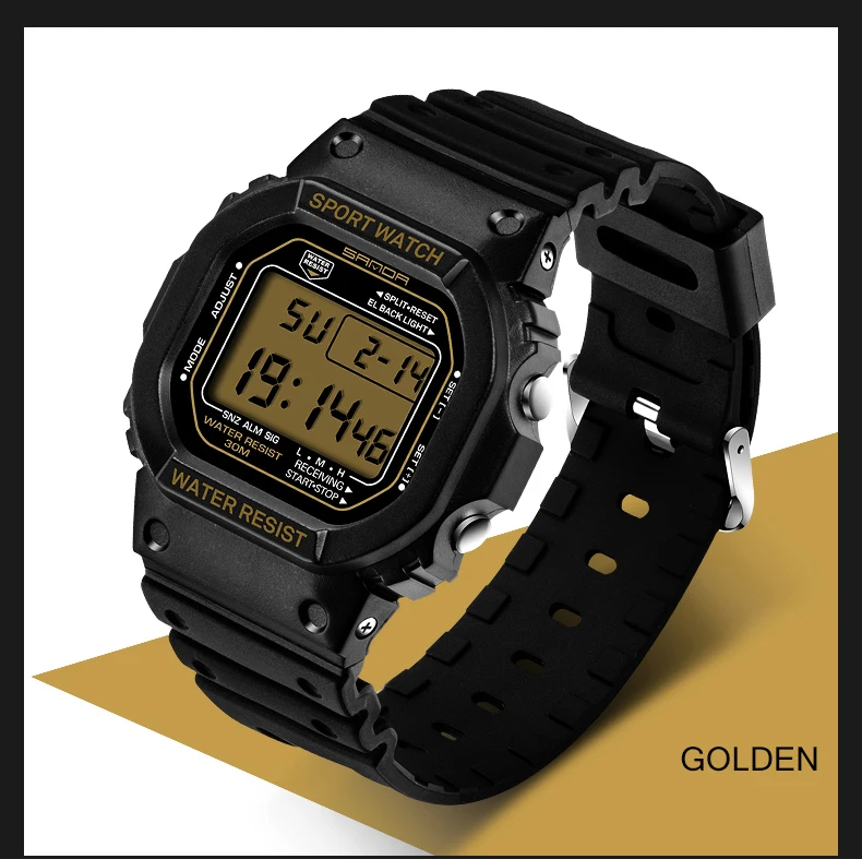 SANDA Digital Watch Men Waterproof 30M Watch LED Men's Sport G Style Watch Mens Top Brand Military Watches Relogio Masculino