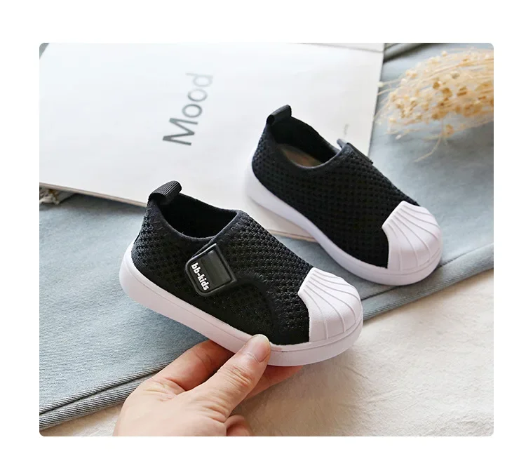 Kids Casual Sneakers for Boys Girls Toddlers Fashion Skate Shoes Knitted Fabric Casual Shoes for Kindergarten School Soft 21-30
