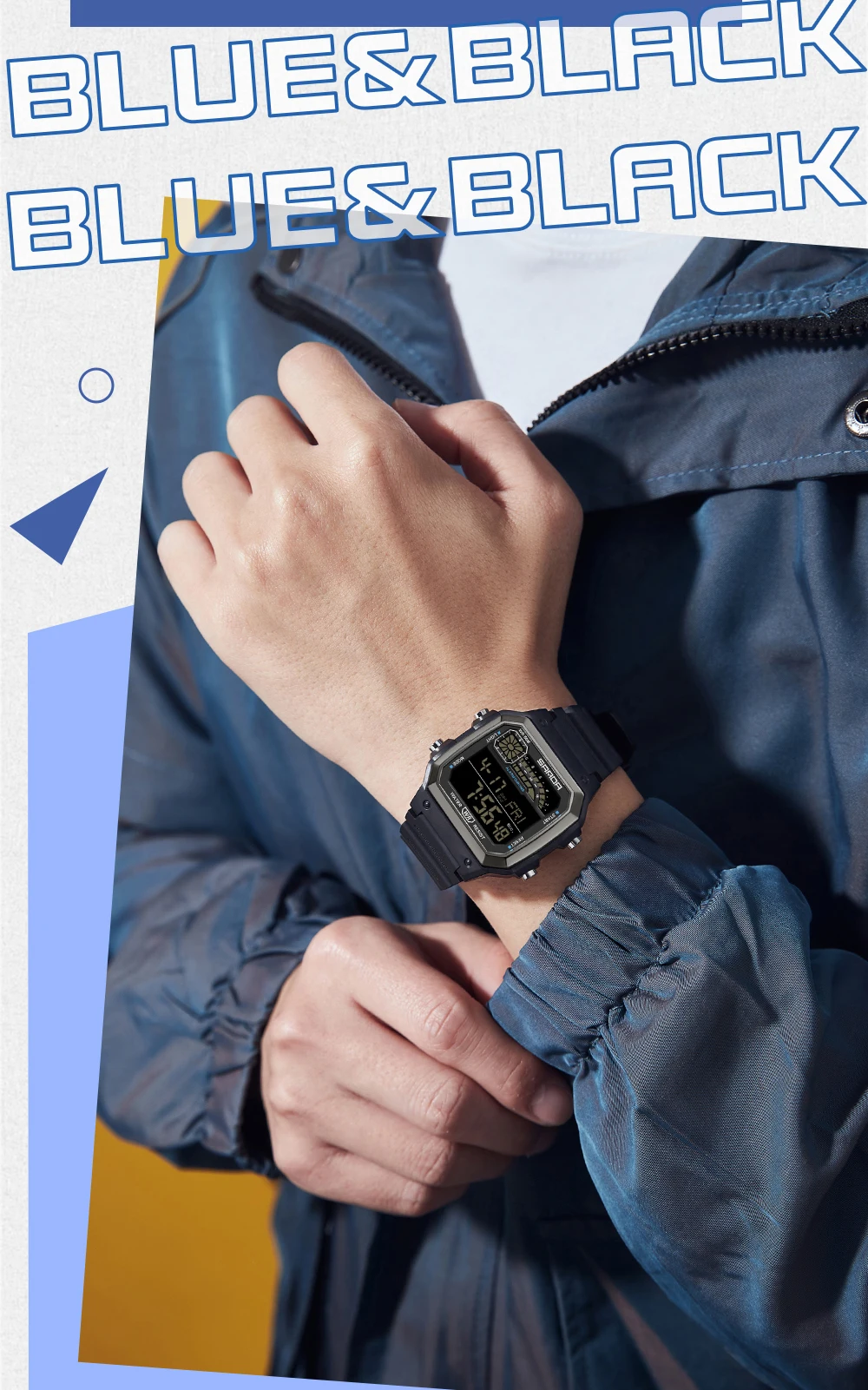 SANDA Outdoor Sport Electronic Chronograph Watch Men Multifunction Watches Alarm Clock Chrono Waterproof LED Digital Wrist Watch