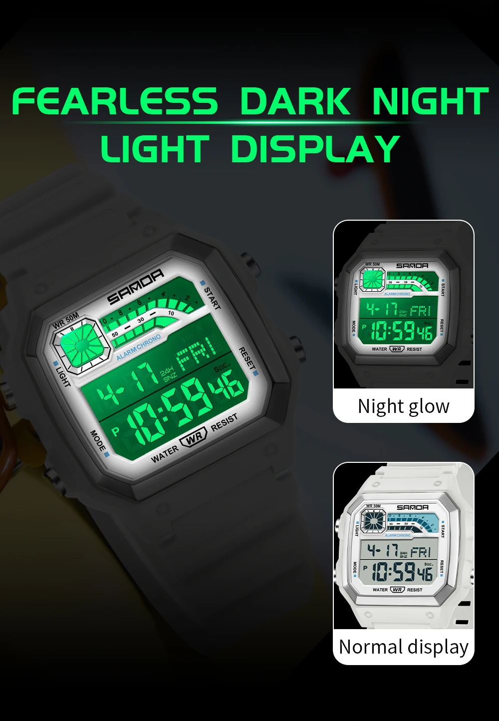SANDA Outdoor Sport Electronic Chronograph Watch Men Multifunction Watches Alarm Clock Chrono Waterproof LED Digital Wrist Watch