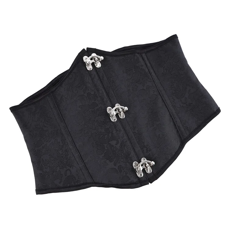 Faux Leather Underbust Corset Waist Control Gothic Corsets Waist Cincher Bustiers Steampunk Embroidery Short Waist Trainer