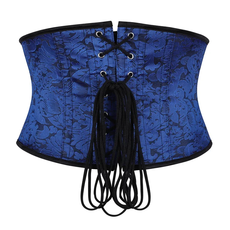 Faux Leather Underbust Corset Waist Control Gothic Corsets Waist Cincher Bustiers Steampunk Embroidery Short Waist Trainer