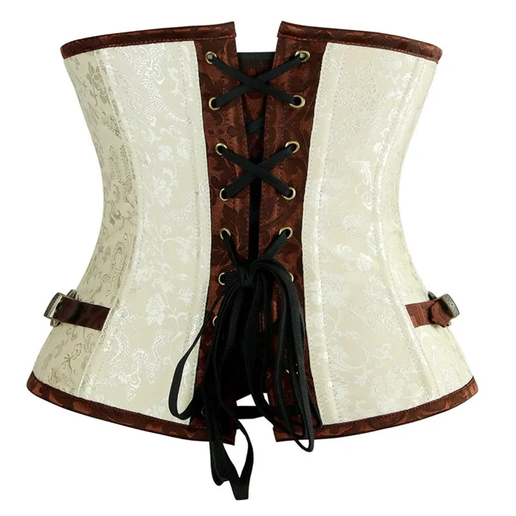 Faux Leather Underbust Corset Waist Control Gothic Corsets Waist Cincher Bustiers Steampunk Embroidery Short Waist Trainer