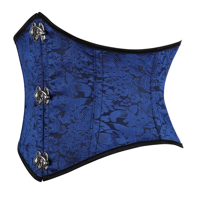 Faux Leather Underbust Corset Waist Control Gothic Corsets Waist Cincher Bustiers Steampunk Embroidery Short Waist Trainer