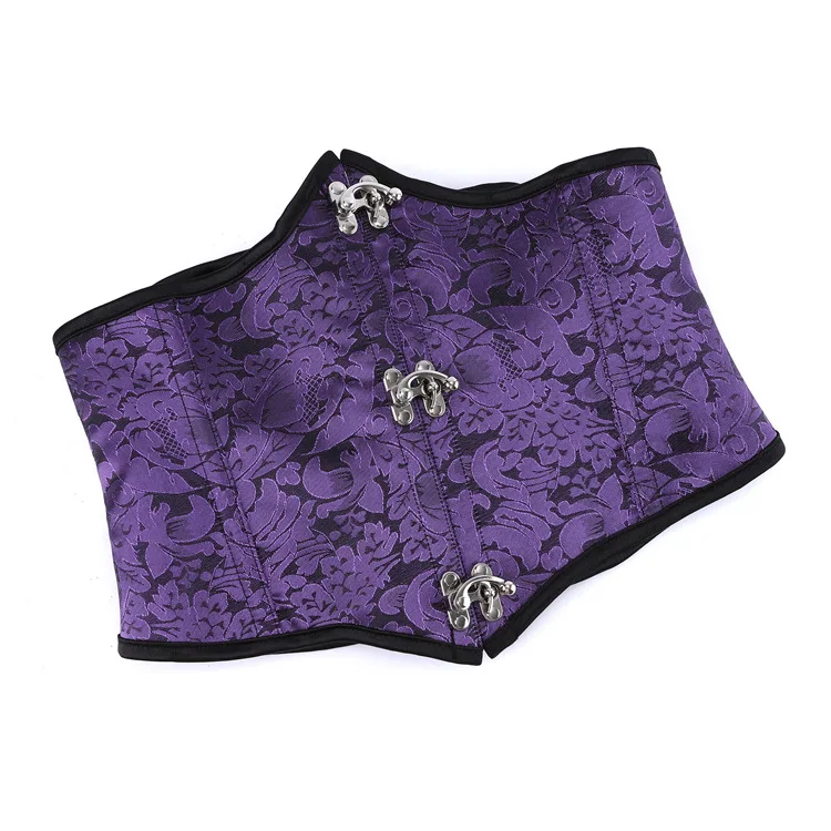 Faux Leather Underbust Corset Waist Control Gothic Corsets Waist Cincher Bustiers Steampunk Embroidery Short Waist Trainer