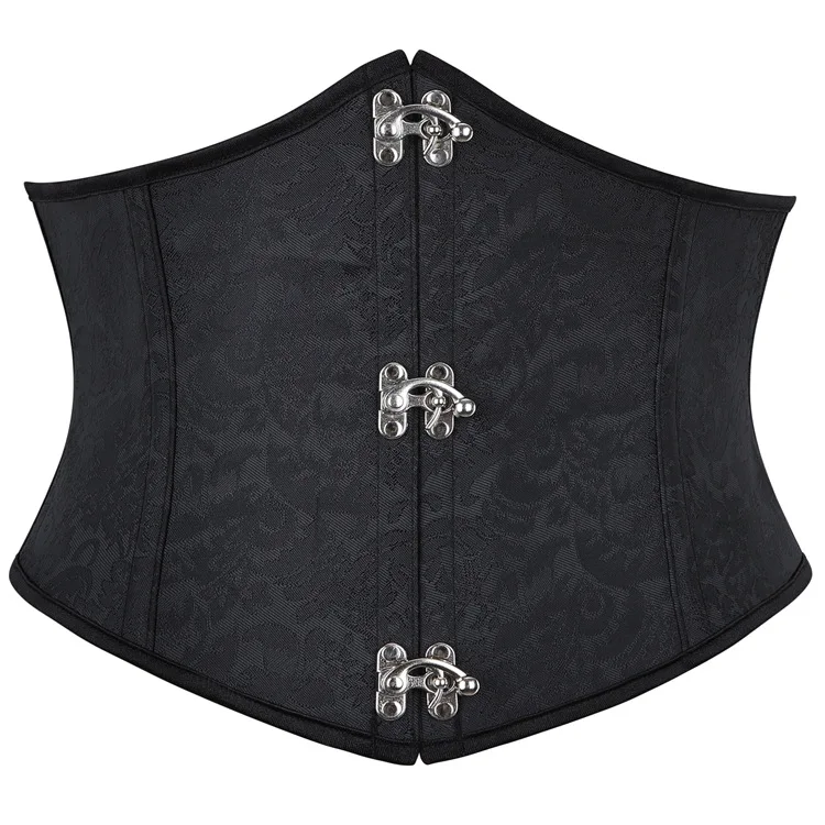 Faux Leather Underbust Corset Waist Control Gothic Corsets Waist Cincher Bustiers Steampunk Embroidery Short Waist Trainer
