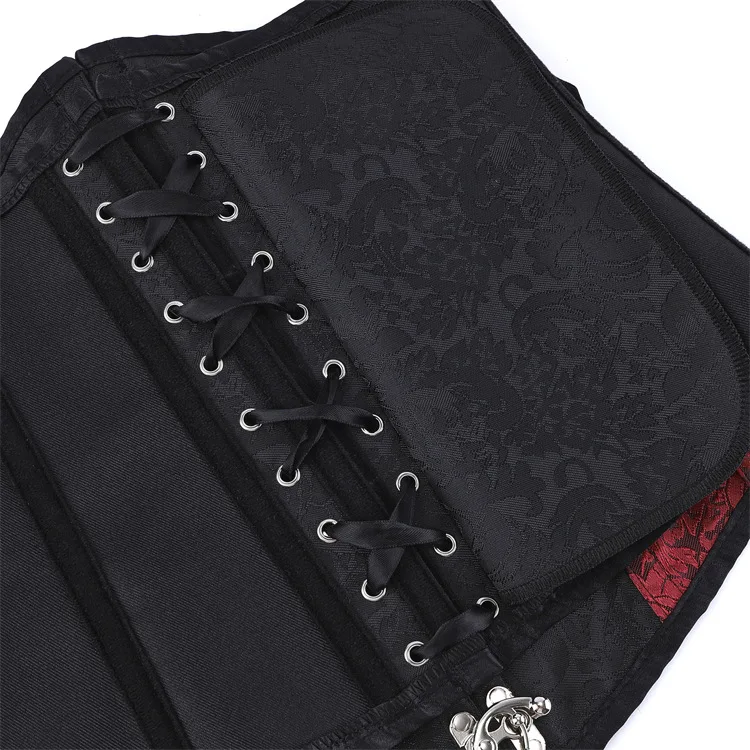 Faux Leather Underbust Corset Waist Control Gothic Corsets Waist Cincher Bustiers Steampunk Embroidery Short Waist Trainer