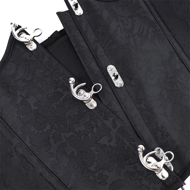 Faux Leather Underbust Corset Waist Control Gothic Corsets Waist Cincher Bustiers Steampunk Embroidery Short Waist Trainer