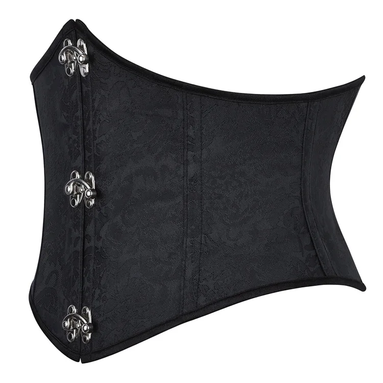 Faux Leather Underbust Corset Waist Control Gothic Corsets Waist Cincher Bustiers Steampunk Embroidery Short Waist Trainer