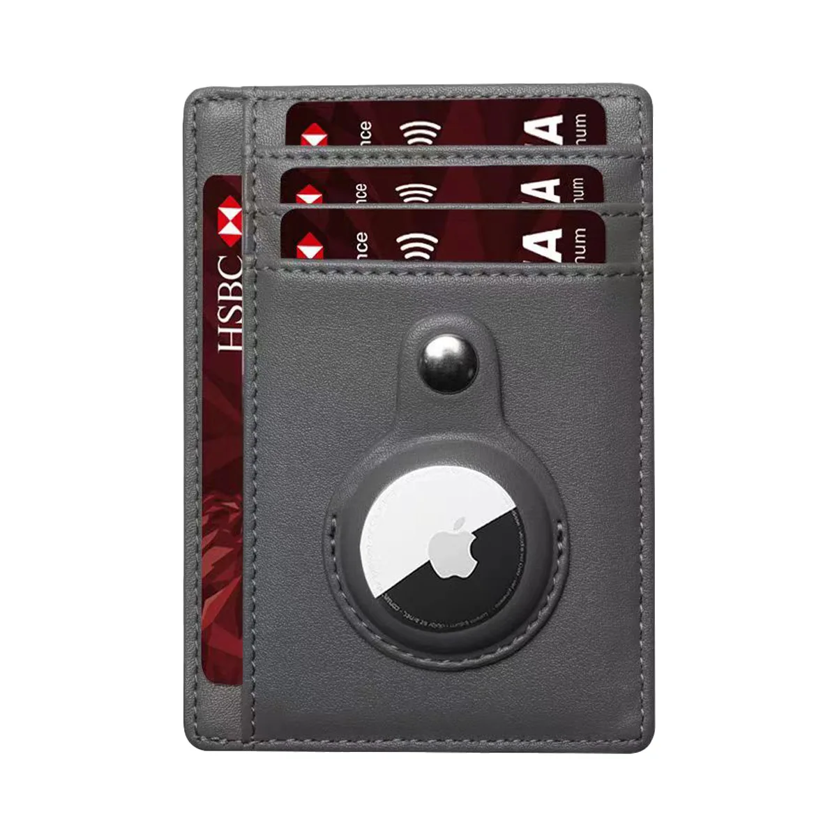 New Airtag Wallet Slim Minimalist Leather Credit Card Holder For AirTag Protective ID Case Small Anti-lost Protective Purse