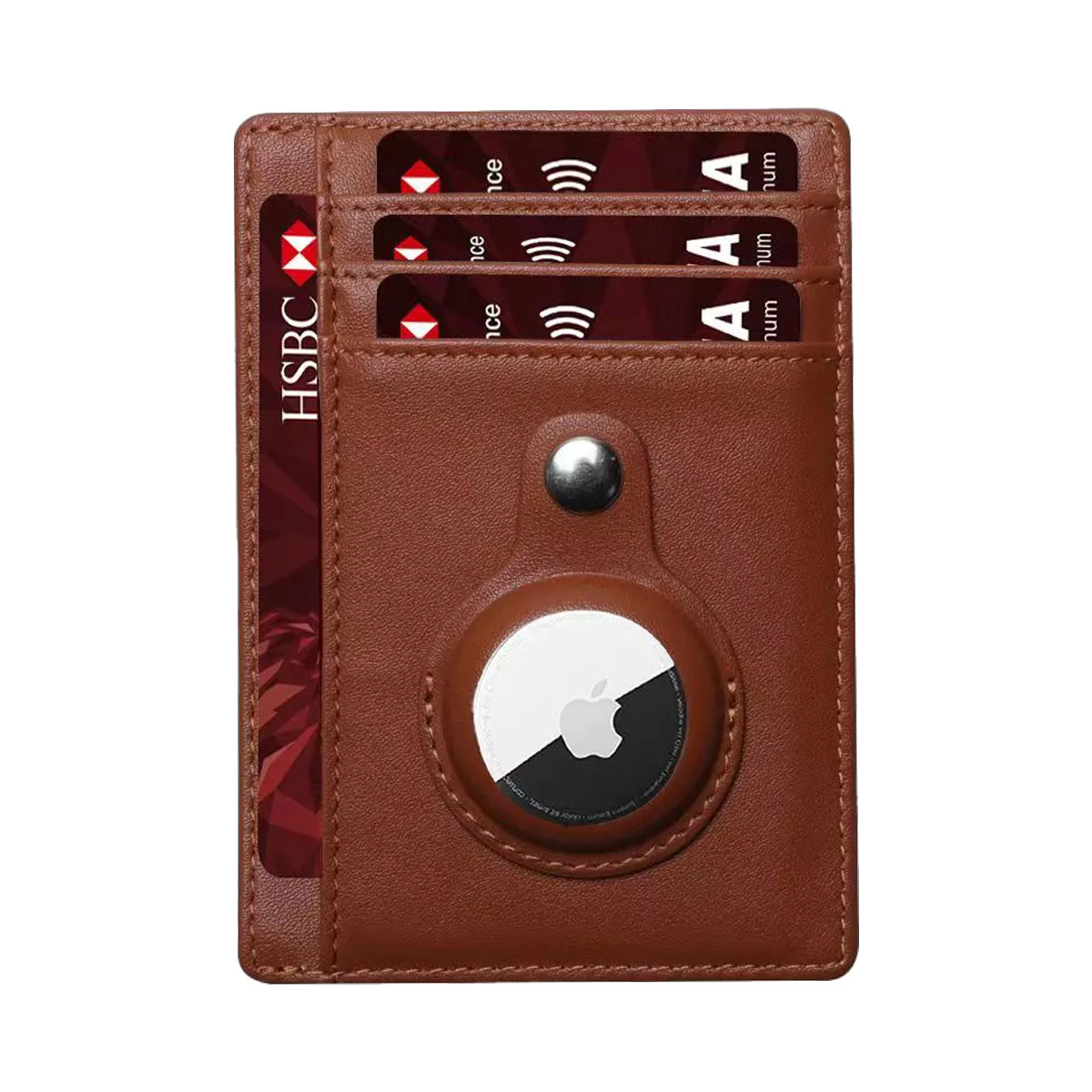 New Airtag Wallet Slim Minimalist Leather Credit Card Holder For AirTag Protective ID Case Small Anti-lost Protective Purse