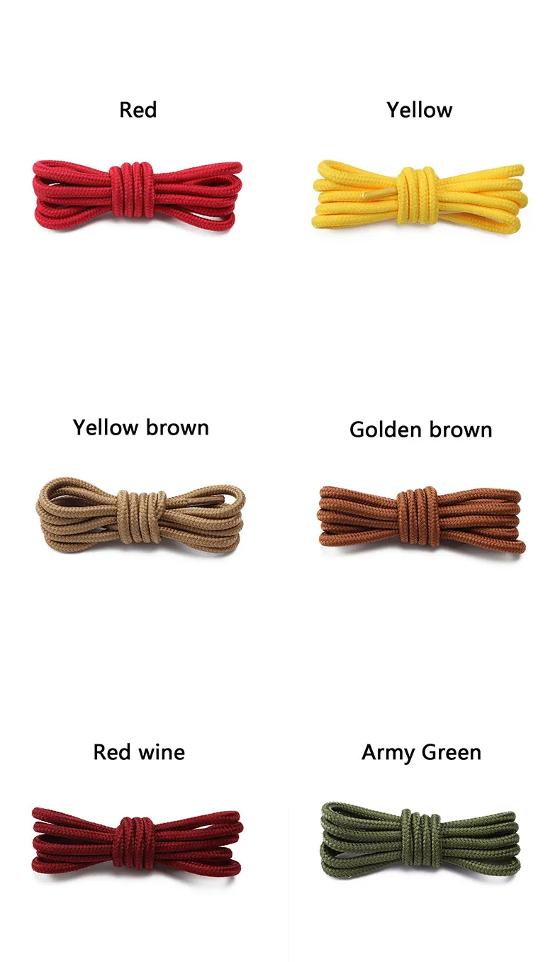 Classic Round Shoelaces for Sneakers Boots Hiking Shoes Shoelace Oxford Shoe Laces for woman man 90cm/120cm/150cm Shoestrings