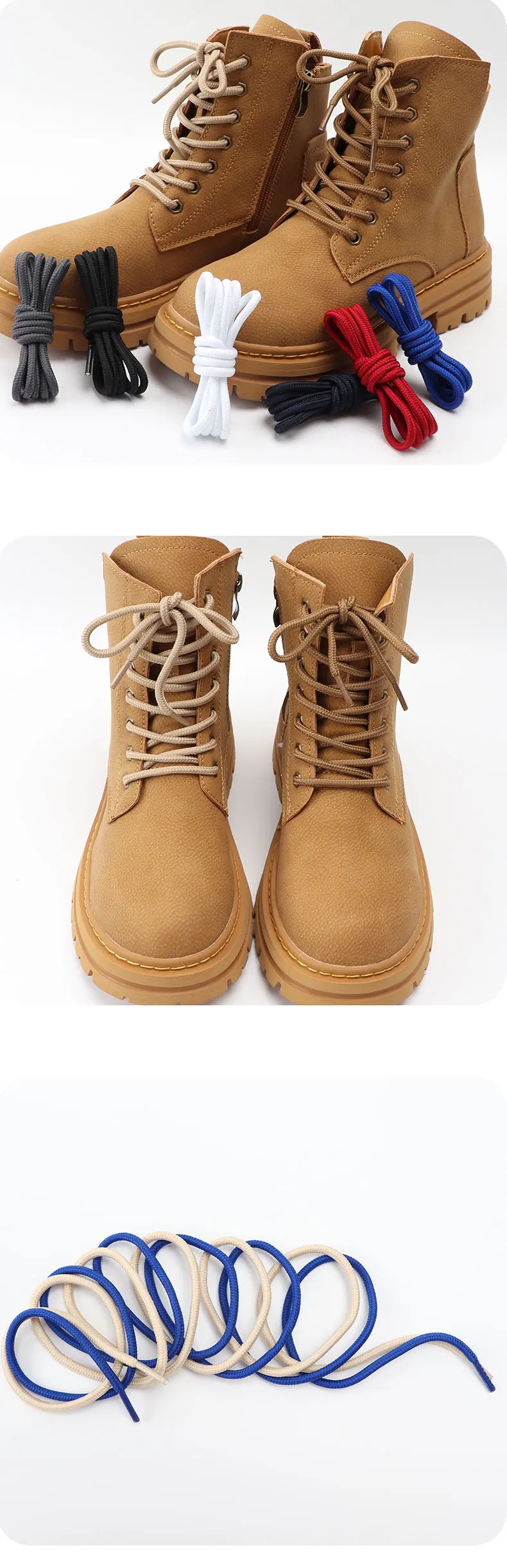 Classic Round Shoelaces for Sneakers Boots Hiking Shoes Shoelace Oxford Shoe Laces for woman man 90cm/120cm/150cm Shoestrings
