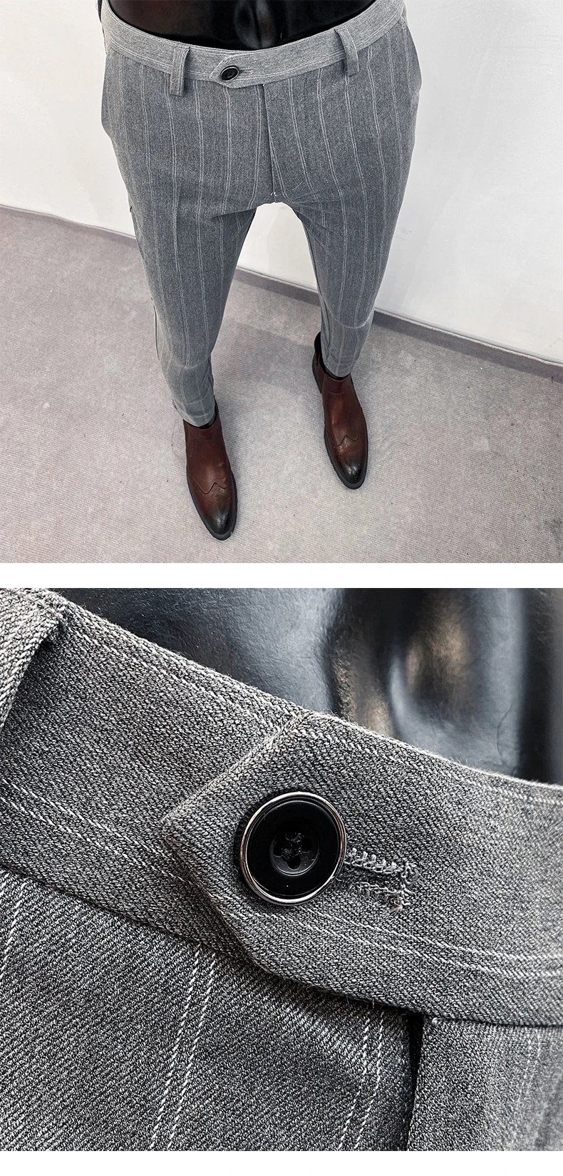 Men Suit Pants Formal Trousers Pantalone Hombre Stretch Slim Solid Color Casual Dress Full Length Pants Fashion New Men Clothing