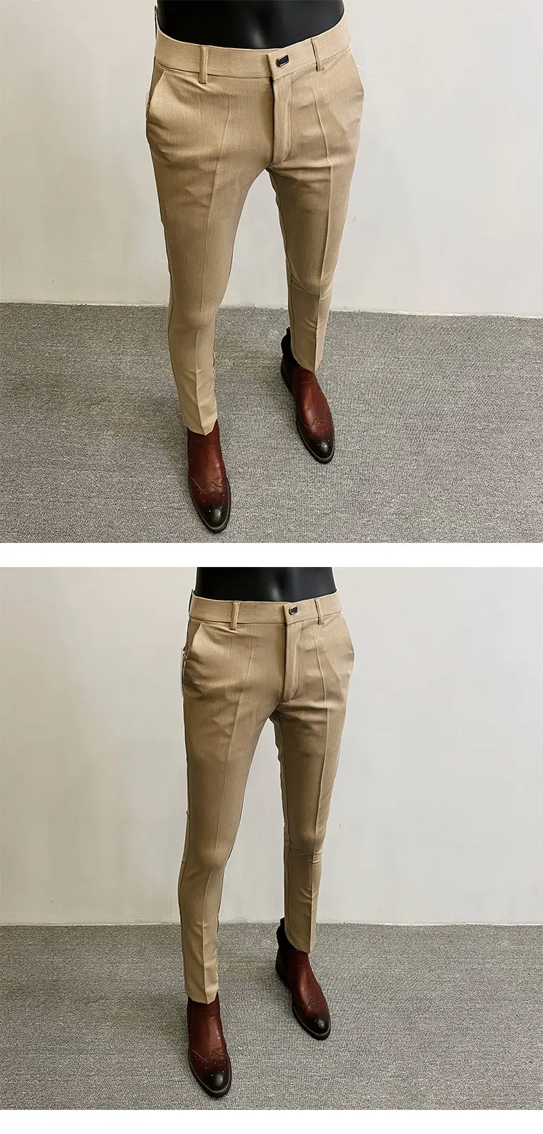 Men Suit Pants Formal Trousers Pantalone Hombre Stretch Slim Solid Color Casual Dress Full Length Pants Fashion New Men Clothing