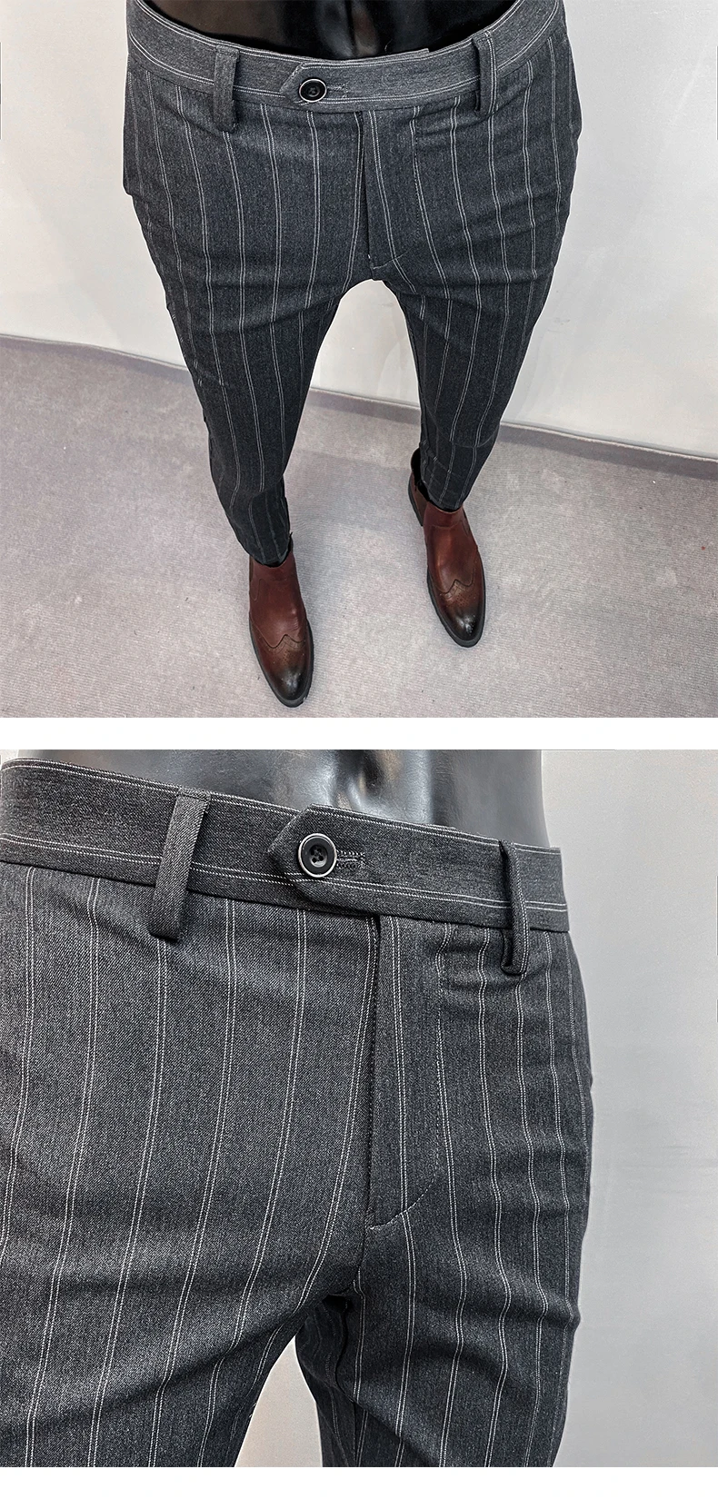 Men Suit Pants Formal Trousers Pantalone Hombre Stretch Slim Solid Color Casual Dress Full Length Pants Fashion New Men Clothing