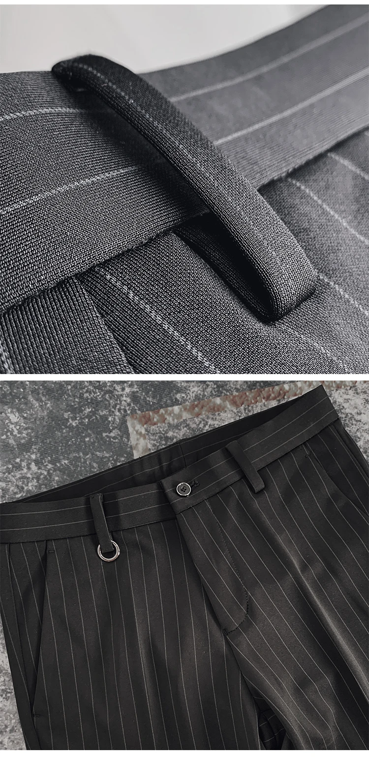 Men Suit Pants Formal Trousers Pantalone Hombre Stretch Slim Solid Color Casual Dress Full Length Pants Fashion New Men Clothing