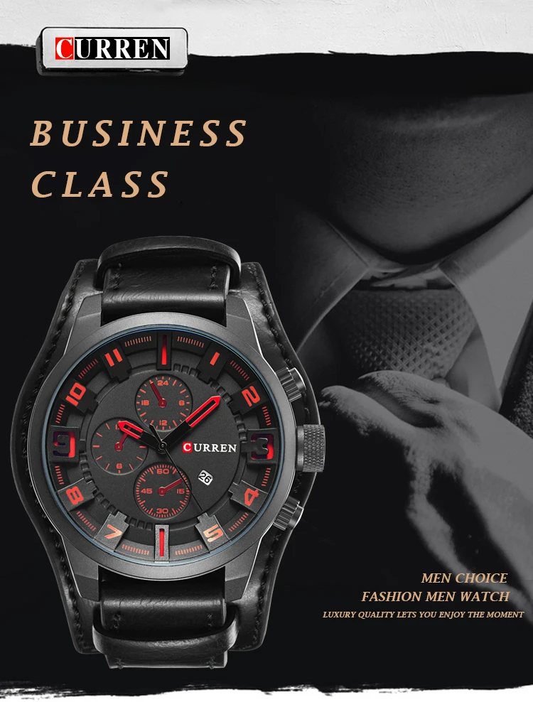 CURREN Men's Watches Top Brand Luxury Fashion&Casual Business Quartz Watch Date Waterproof Wristwatch Relogio Masculino