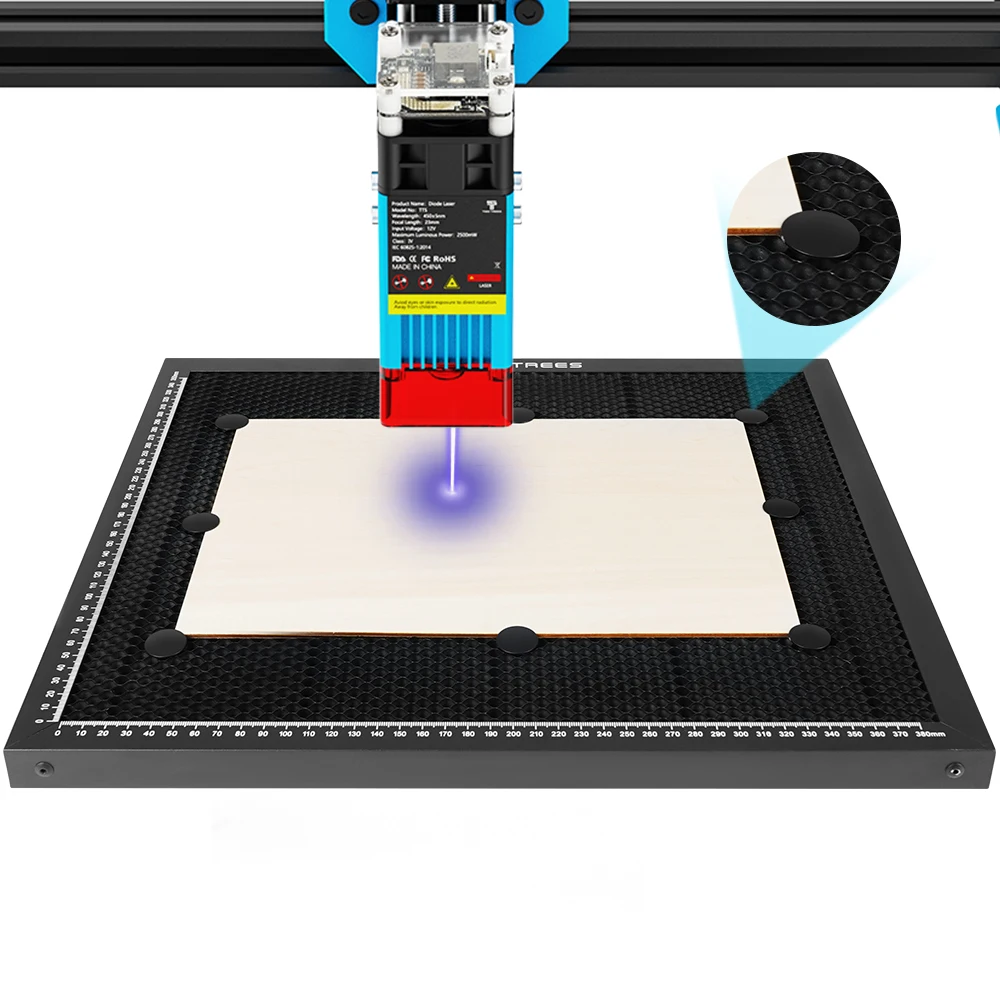 Heavy Duty Honeycomb Metal Table 300/400/500/600mm for Laser Engraver Cutting,Black Oxide Coated Fits for ORTUR xTool two trees