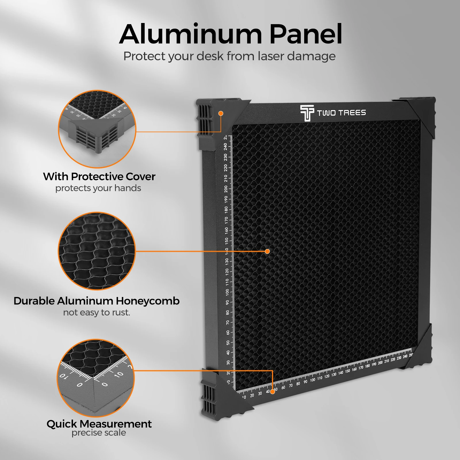 Heavy Duty Honeycomb Metal Table 300/400/500/600mm for Laser Engraver Cutting,Black Oxide Coated Fits for ORTUR xTool two trees
