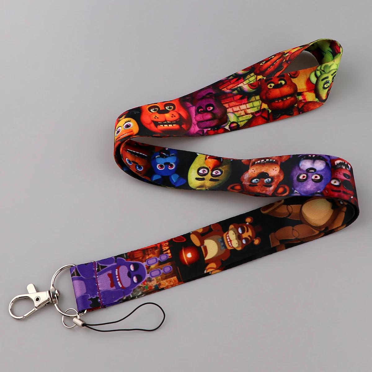 ER1899 Halloween Horror Bears Cartoon Lanyard Card Holder Student Hanging Neck Phone Lanyard Badge Subway Access Card Holder