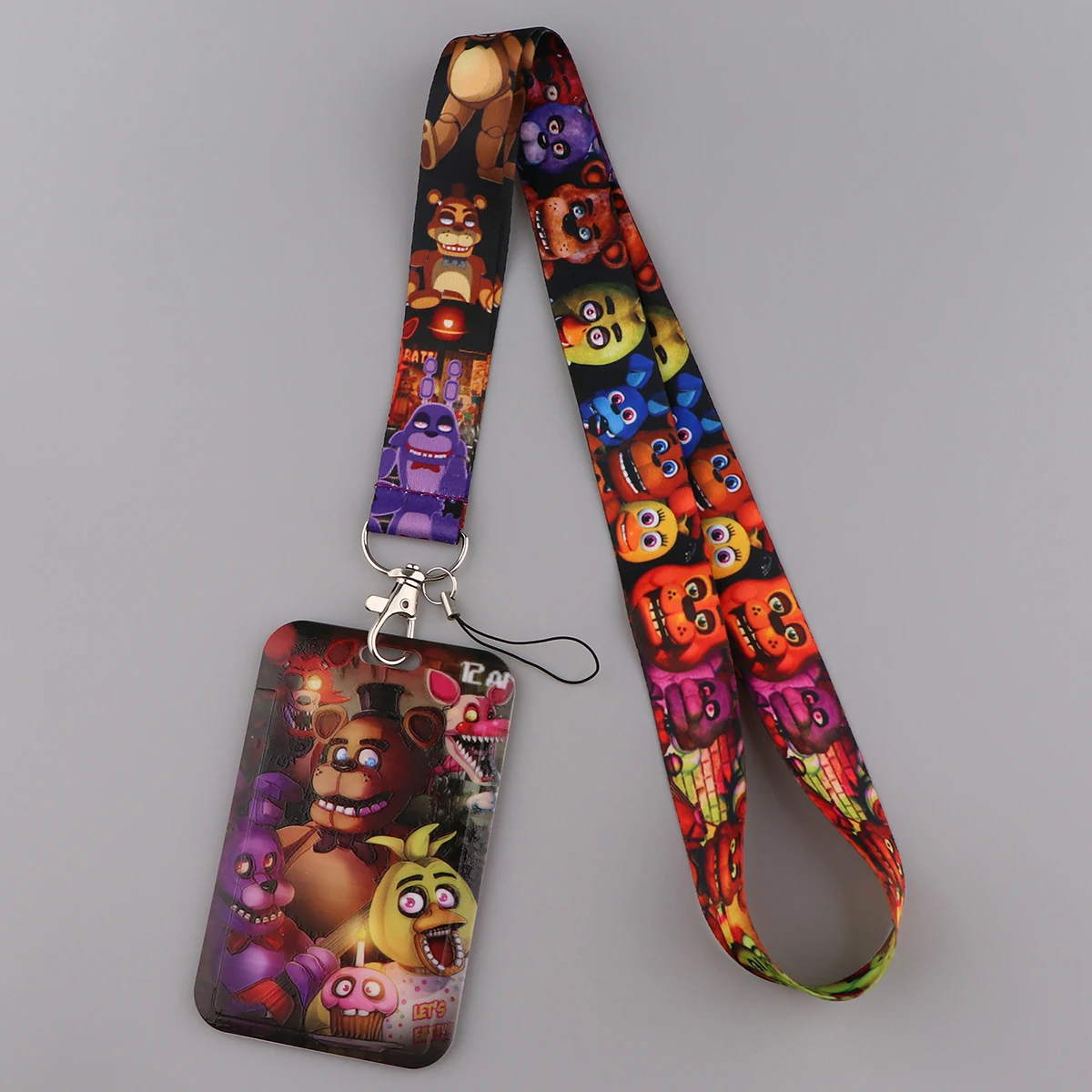 ER1899 Halloween Horror Bears Cartoon Lanyard Card Holder Student Hanging Neck Phone Lanyard Badge Subway Access Card Holder